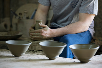 Potter at work in Uzbekistan