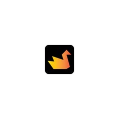 Bird origami logo template vector icon design