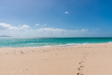 Fototapeta na wymiar Caribbean background with idyllic beach