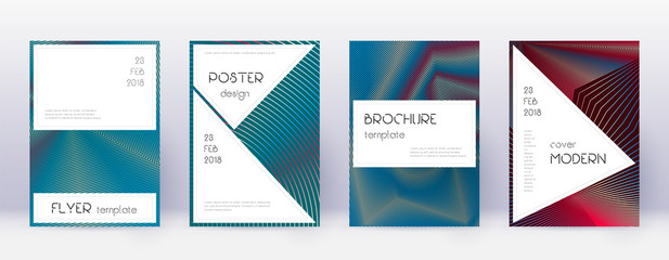 Stylish brochure design template set. Red abstract