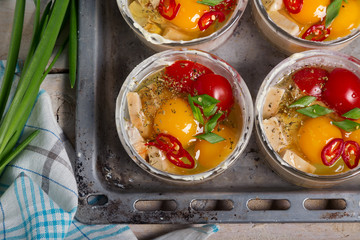 eggs with tomato cheese. for baking