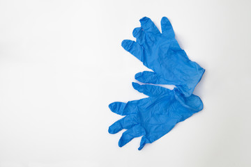 Protective gloves on the white background with copy space