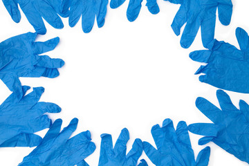 Protective gloves on the white background with copy space