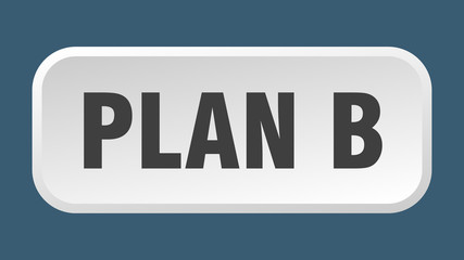 plan b button. plan b square 3d push button