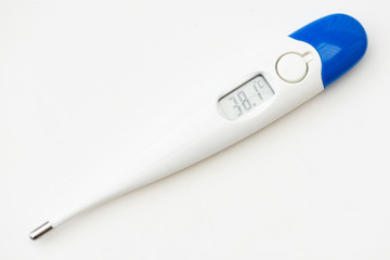 Detail of a thermometer with different temperatures