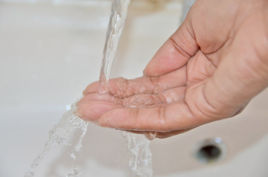 Hand washing close up