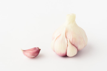 Onion slices with husk Isolated on a white background