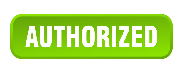 authorized button. authorized square 3d push button