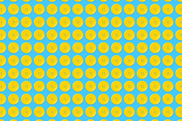 Yellow buttons on blue background. 