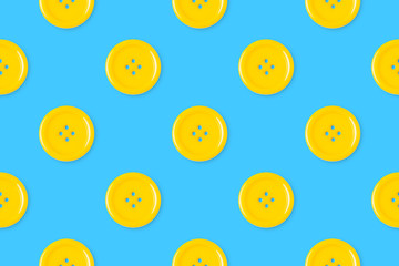 Fototapeta premium Yellow buttons on blue background. 