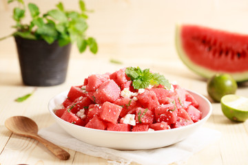 watermelon salad with feta cheese