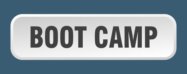 boot camp button. boot camp square 3d push button