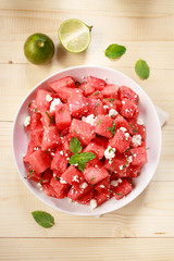 watermelon salad with feta cheese