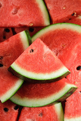 Pieces of fresh Watermelon on white background