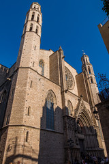 Fototapeta na wymiar Santa Maria del Mar church in Barcelona city, Catalonia, Spain.
