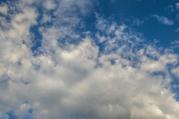 Fototapeta na wymiar Summer daytime cloud buildup over the Highveld region in Gauteng South Africa