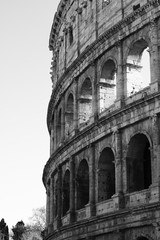 One of the facades of the great colosseum in rome