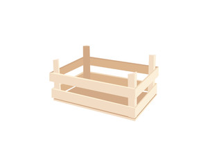 Vector illustration of a wooden box.