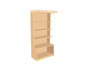 Vector illustration of wooden shelving.