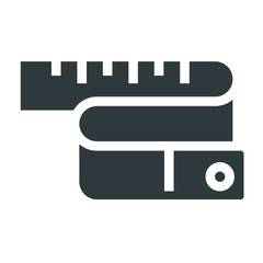 tailor tape black icon on white background
