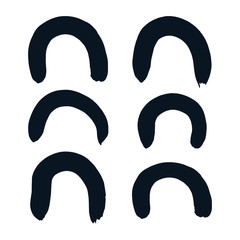 Dark blue brush strokes isolated. Ink painting. Vector artwork