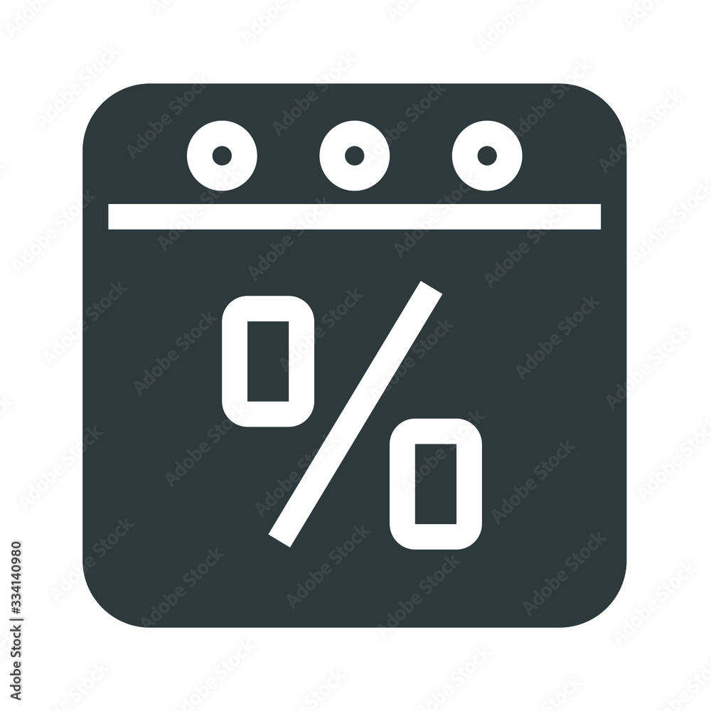 Sticker discount black icon on white background