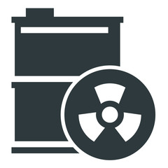 radioactive waste black icon on white background