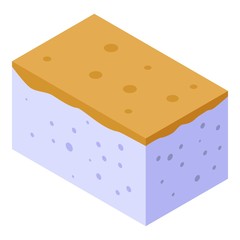 Polyurethane foam finishing icon. Isometric of polyurethane foam finishing vector icon for web design isolated on white background