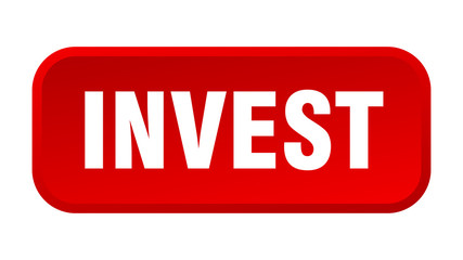 invest button. invest square 3d push button