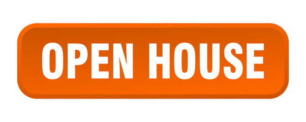 open house button. open house square 3d push button