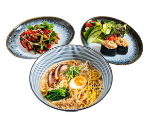 japanese food on the white background