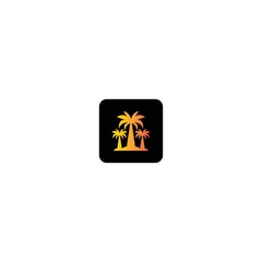 Palm tree summer logo template vector