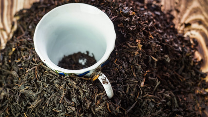 Cup of black leaf tea