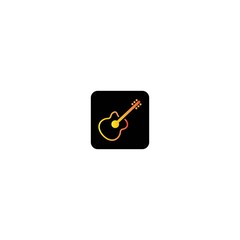 Guitar logo template vector icon design