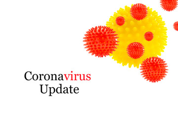 CORONAVIRUS UPDATE text on white background. Covid-19 or Coronavirus