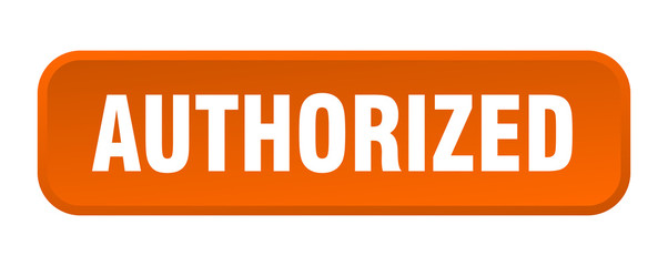 authorized button. authorized square 3d push button