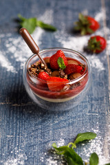 Strawberry panacota desert
