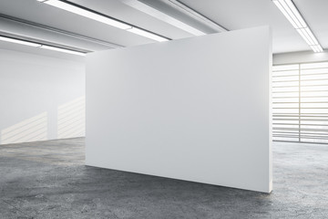 Minimalistic concrete gallery interior