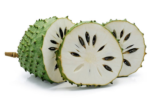 Soursop or custard apple isolated on white background