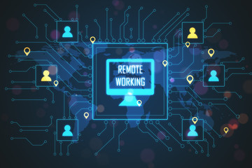 Distant coworking remote work interface