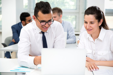 Fototapeta premium Business people working together in the office