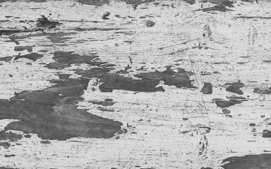 Background with the texture of an old wooden board with cracked and peeling paint