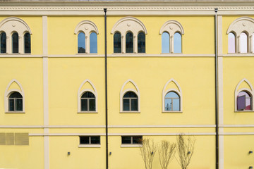 Colorful windows and walls of Mediterranean architecture