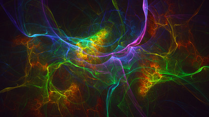 3D rendering abstract fractal light background