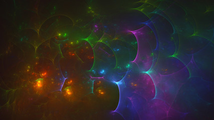 3D rendering abstract fractal light background