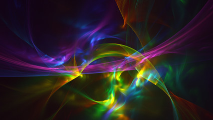 3D rendering abstract fractal light background