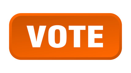 vote button. vote square 3d push button