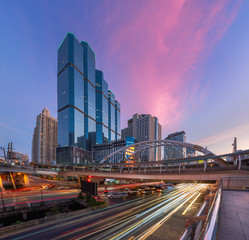 Fototapeta premium Chong nonsi, the sky train station above Narathiwat Ratchanakarin road in the area of Bang Rak district in the heart of the business, Bangkok, Thailand