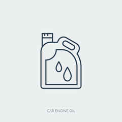 Vector outline icon of car part - car engine oil