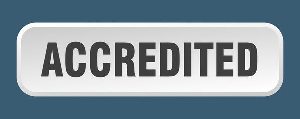 accredited button. accredited square 3d push button